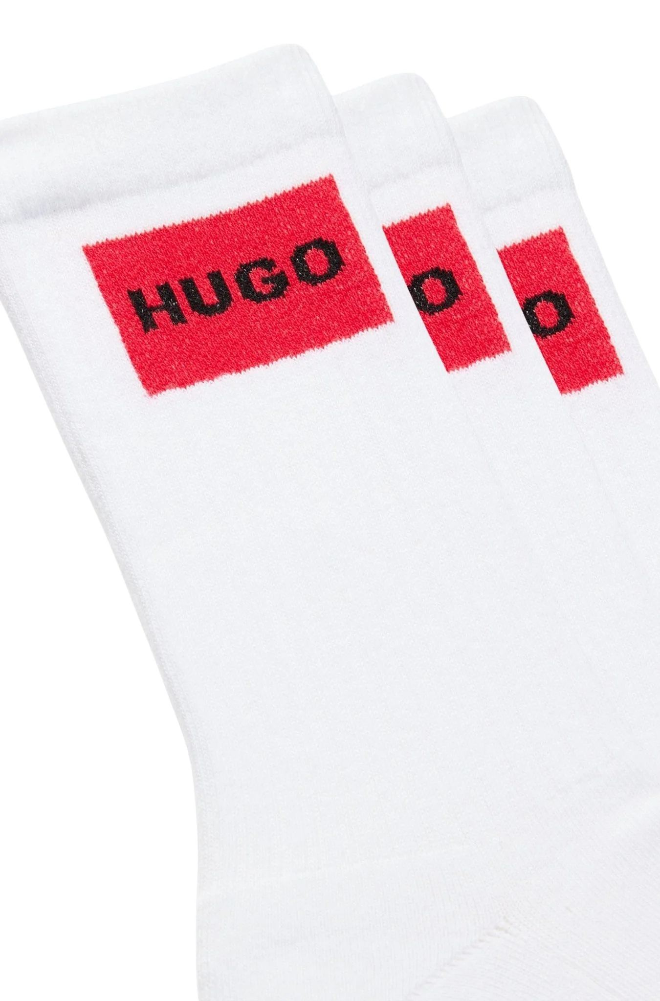 3-Pack Red Label Ribbed Sports Socks, White - Image 3