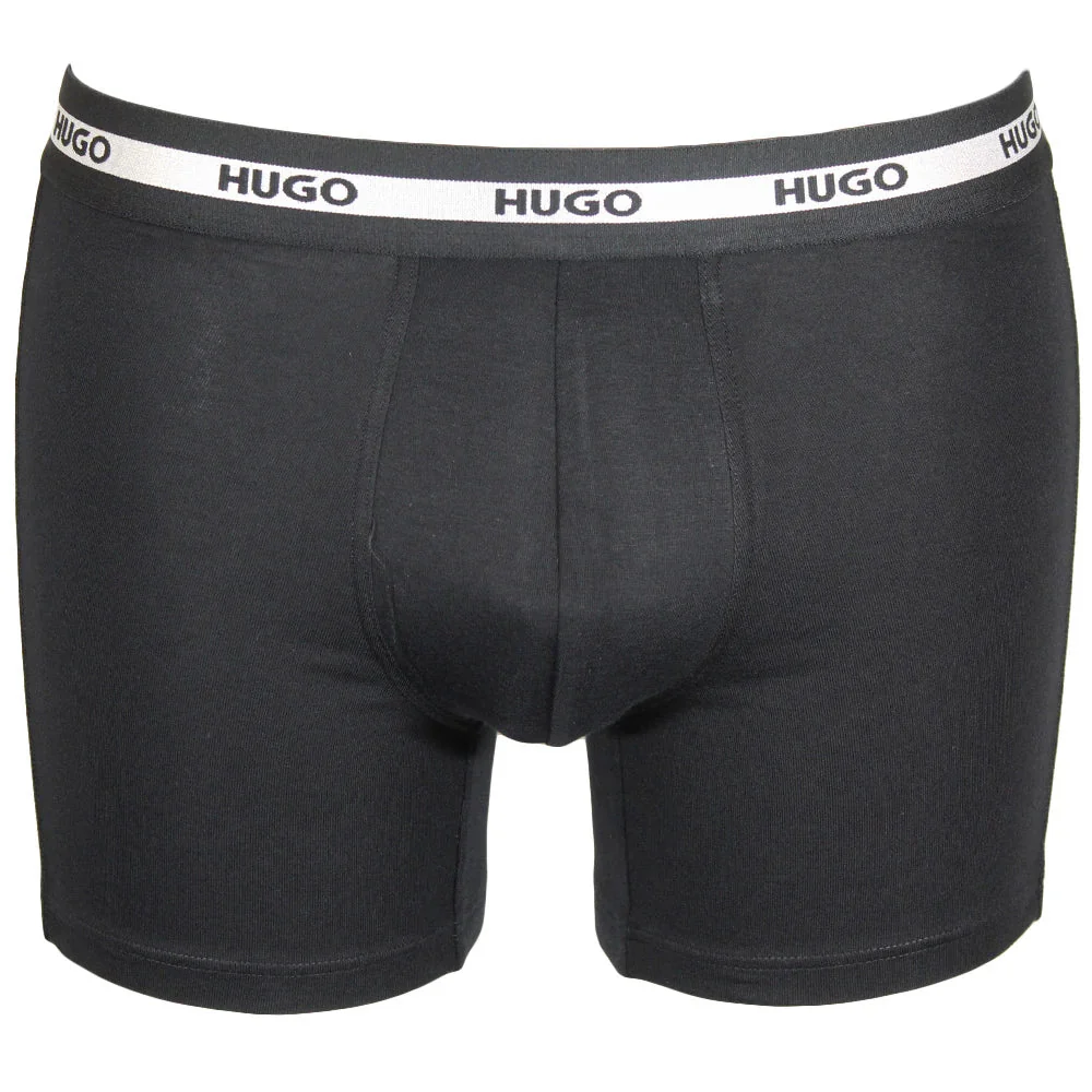 3-Pack Stripe Waistband Boxer Briefs, Black w/ red/silver - Image 4