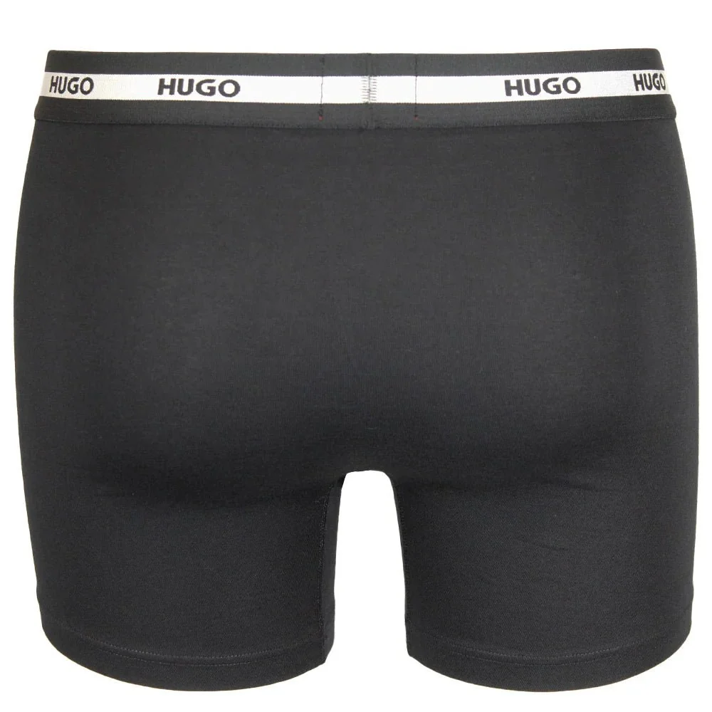 3-Pack Stripe Waistband Boxer Briefs, Black w/ red/silver - Image 5