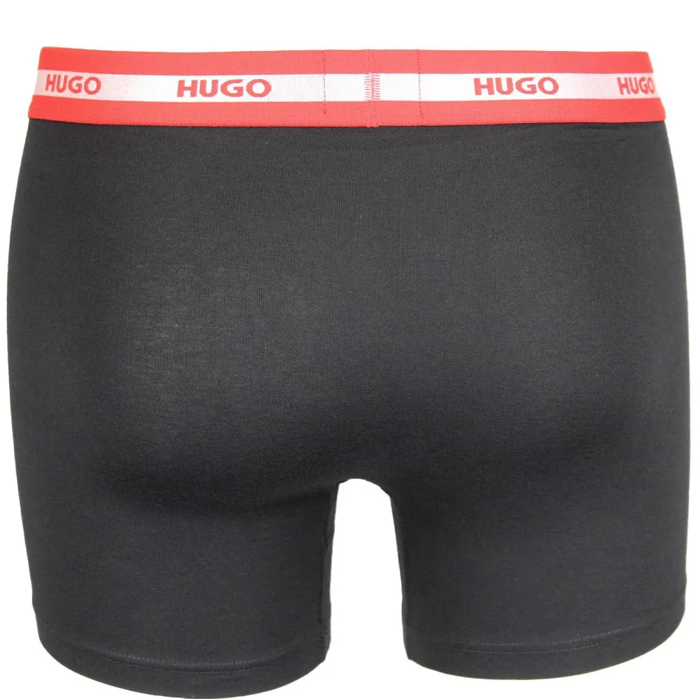 3-Pack Stripe Waistband Boxer Briefs, Black w/ red/silver - Image 6