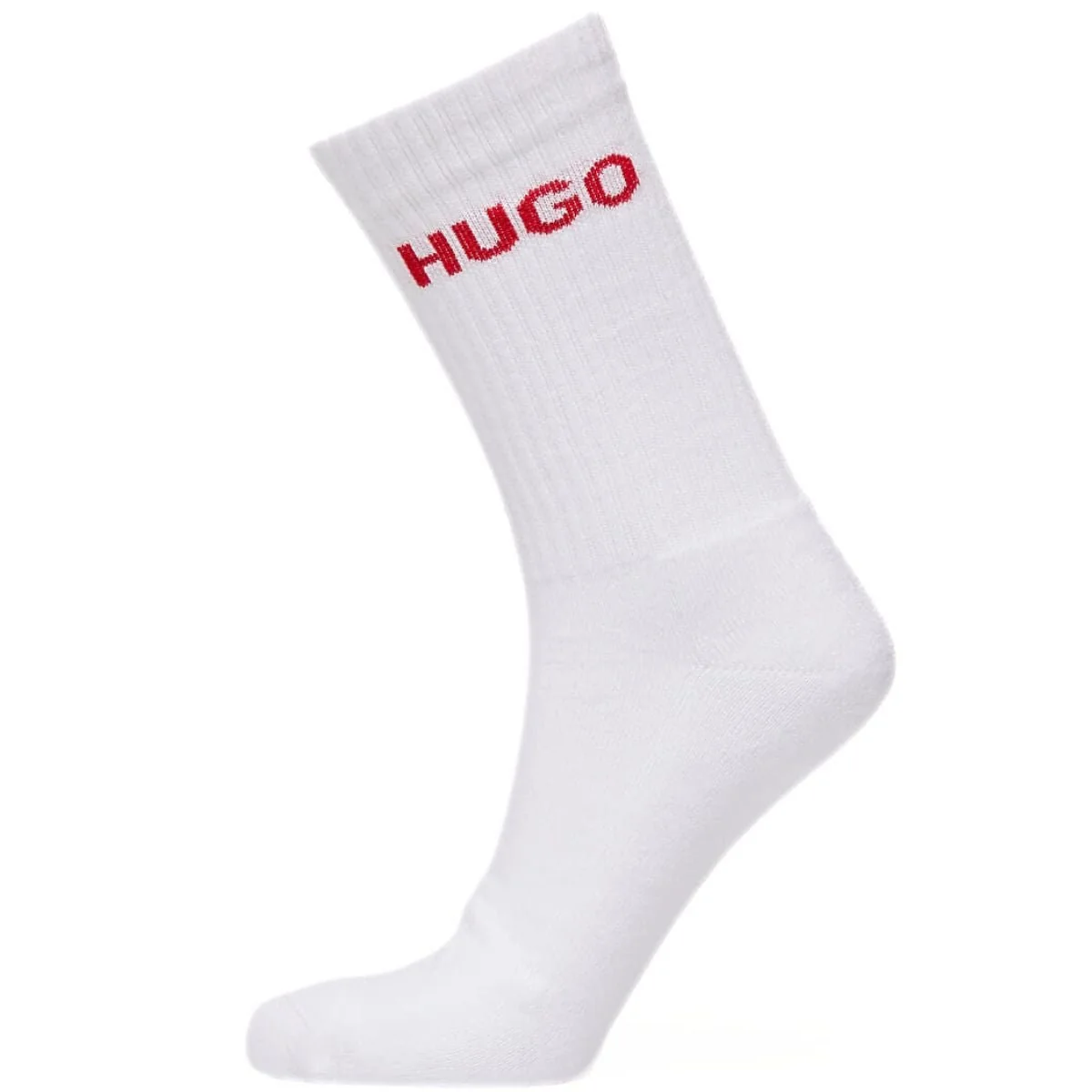 6-Pack Red Logo Ribbed Sports Socks, White - Image 3