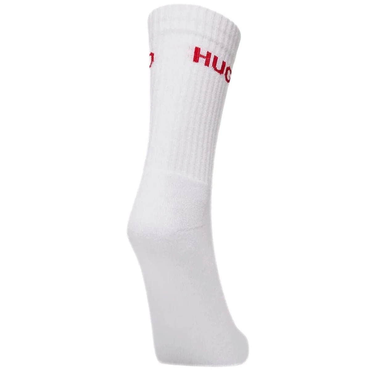 6-Pack Red Logo Ribbed Sports Socks, White - Image 4