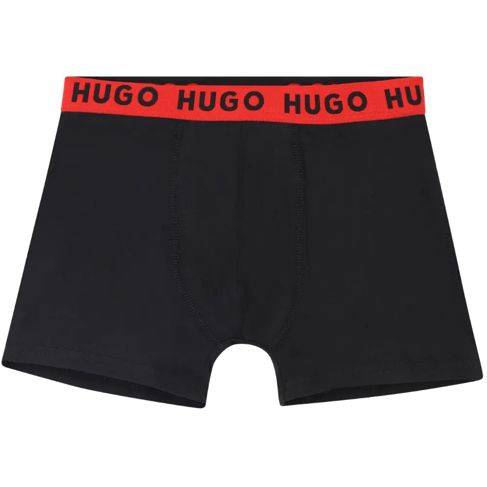 Boys 2-Pack Classic Logo Boxer Trunks, Black/Khaki - Image 4