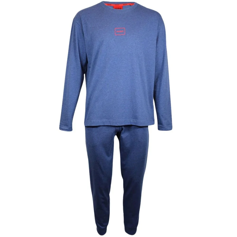 Laze Relaxed-Fit Jersey Loungewear Set, Marl Blue