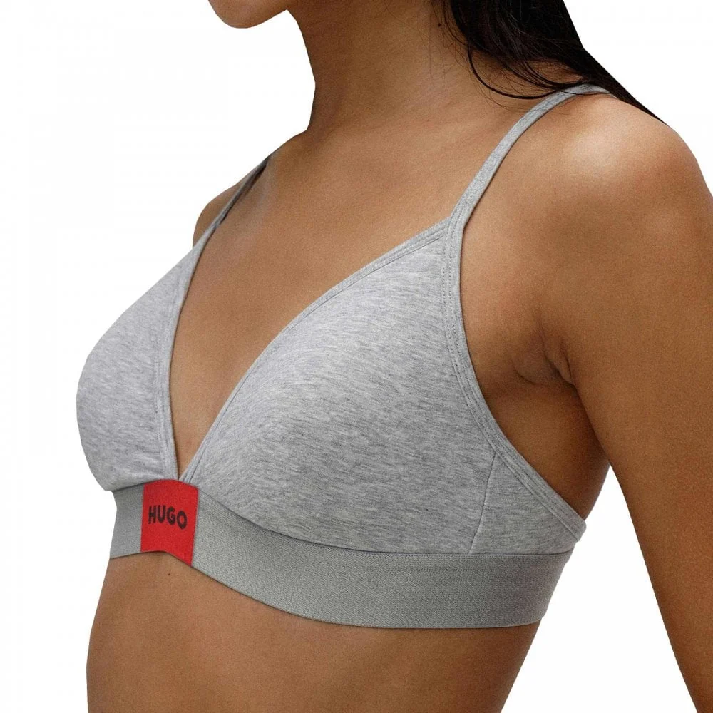 Red Label Padded Triangle Bra, Grey - Image 2