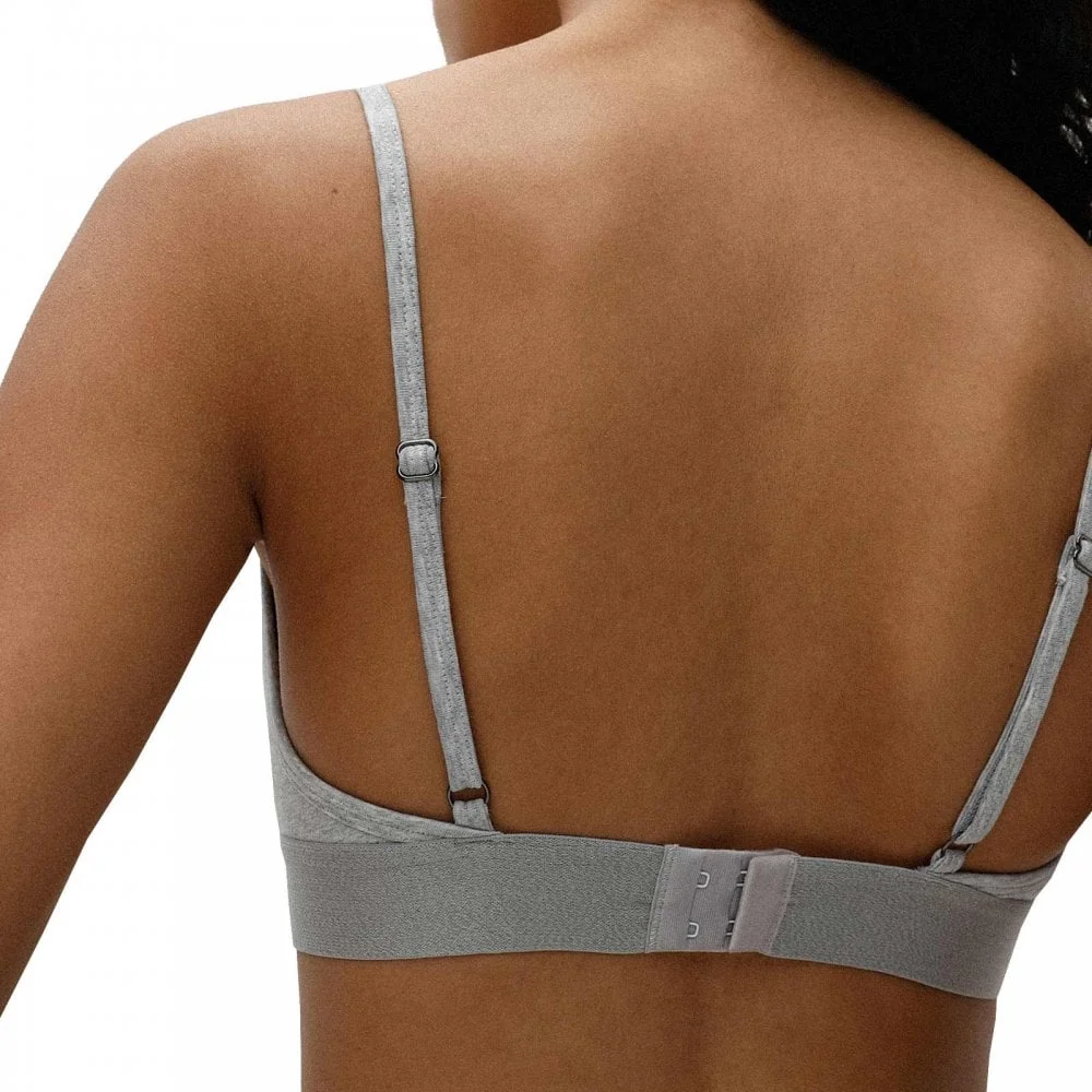 Red Label Padded Triangle Bra, Grey - Image 3