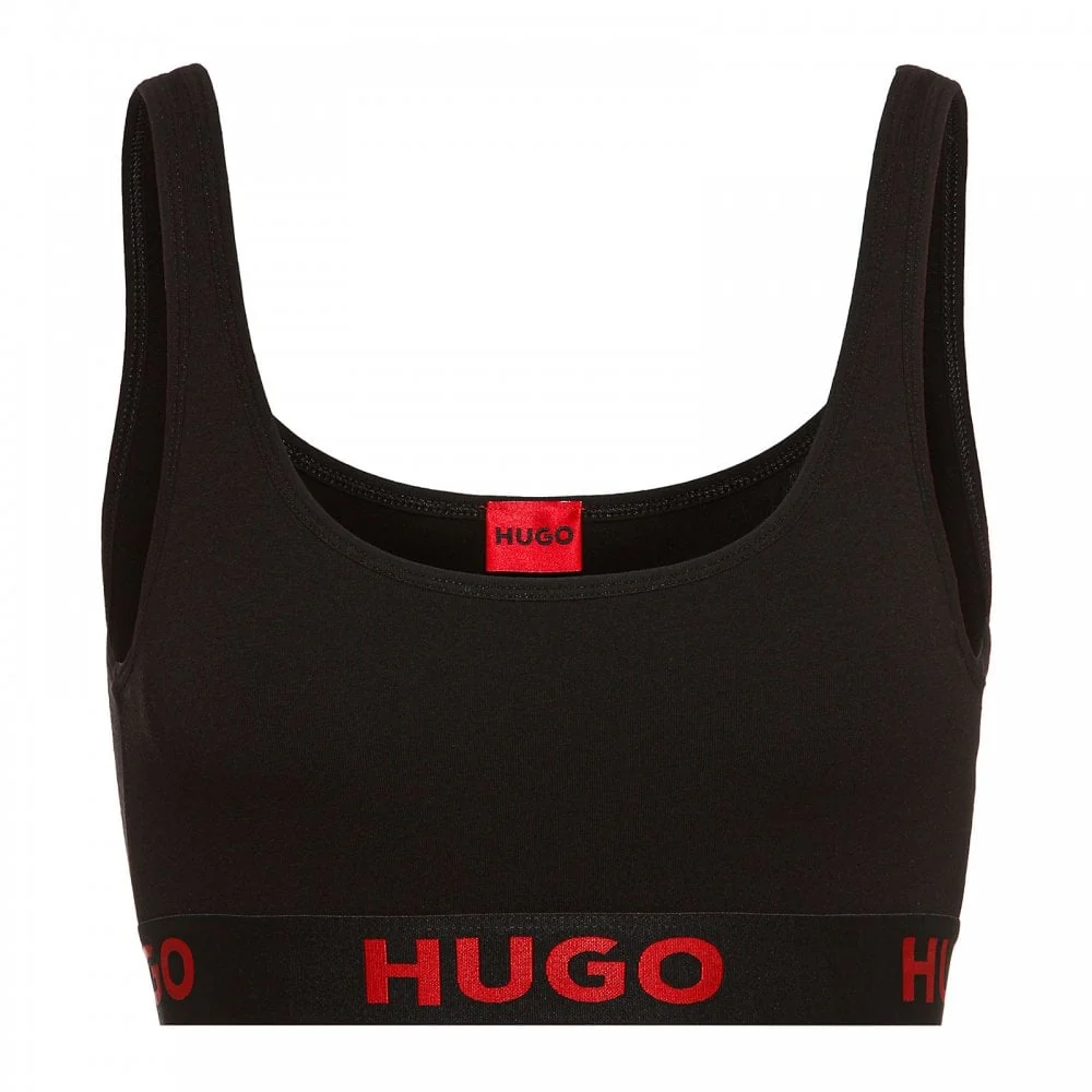 Sporty Logo Bralette, Black