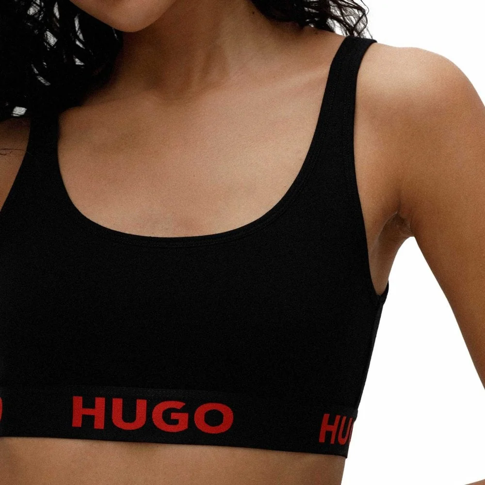 Sporty Logo Bralette, Black - Image 2