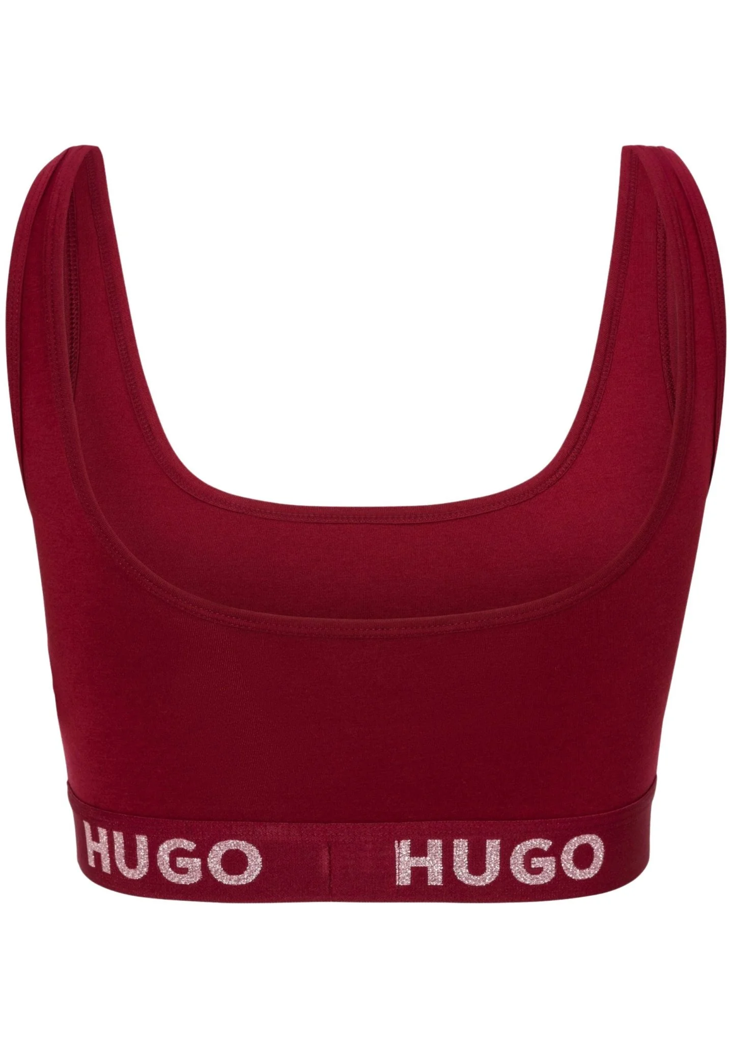Sporty Logo Bralette, Burgundy - Image 2