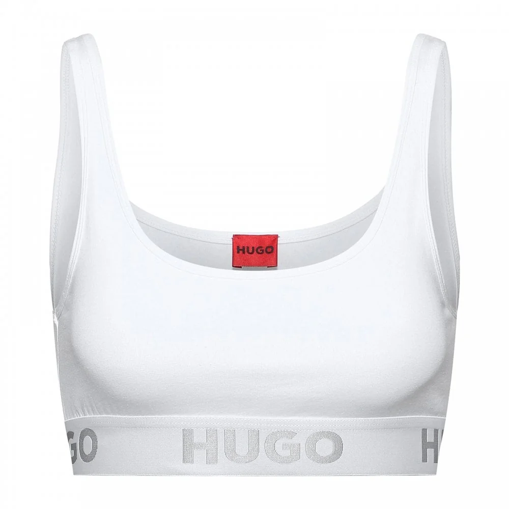 Sporty Logo Bralette, White