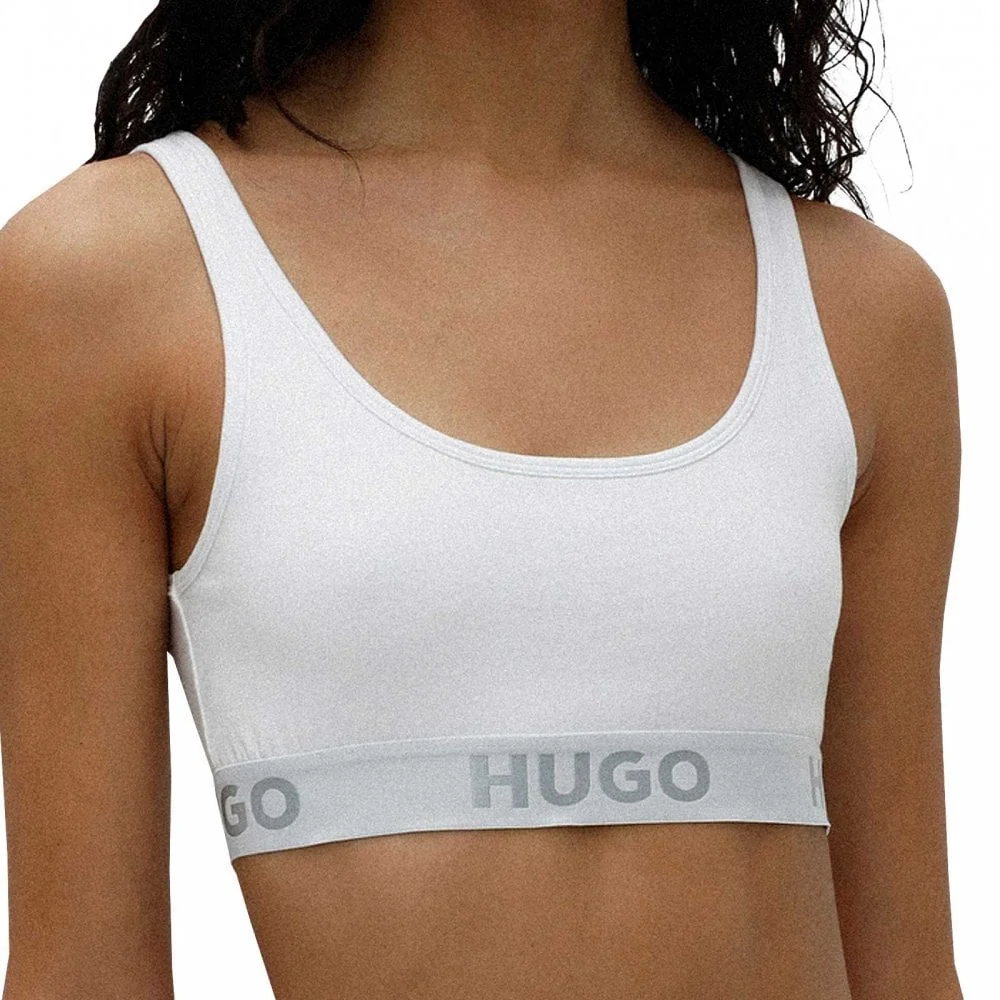 Sporty Logo Bralette, White - Image 4