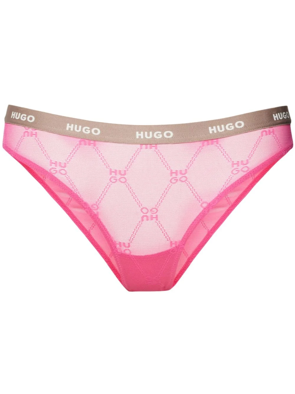 Sporty Logo Lace Brief, Bright Pink