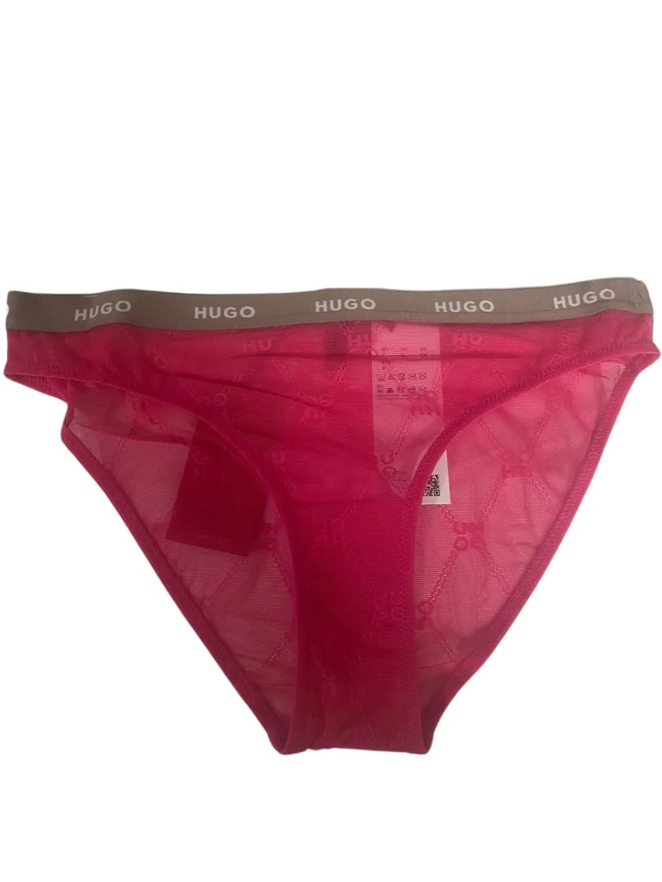 Sporty Logo Lace Brief, Bright Pink - Image 3
