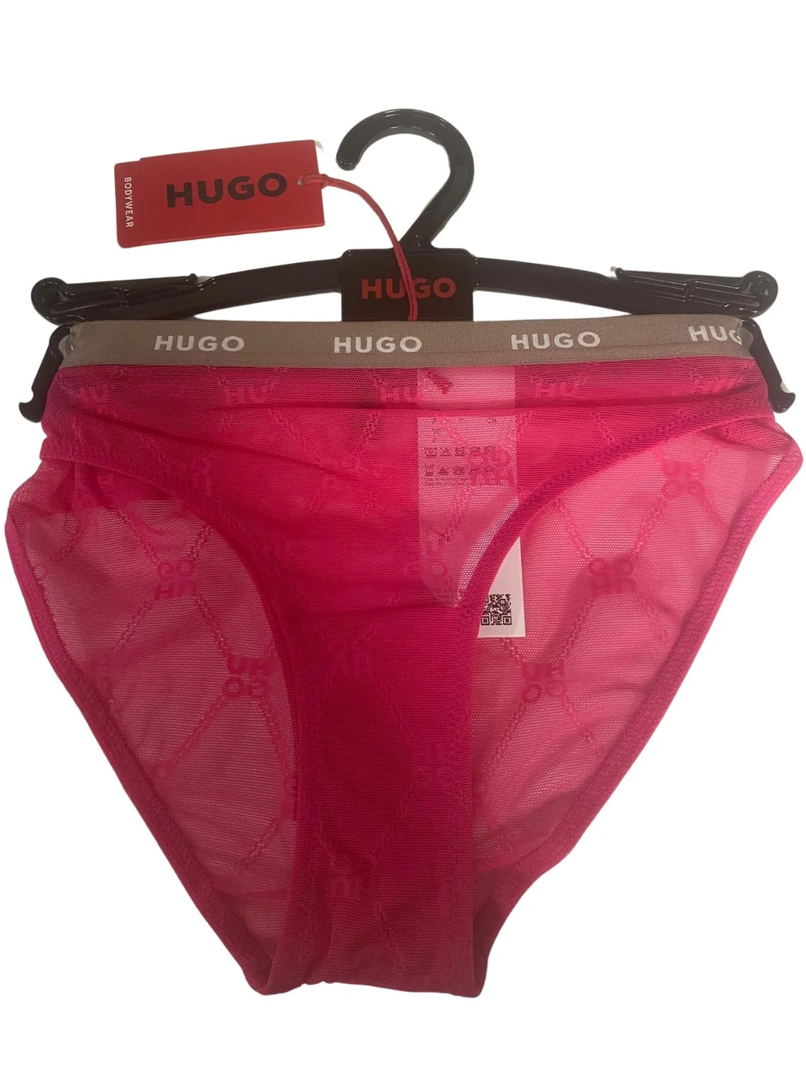 Sporty Logo Lace Brief, Bright Pink - Image 6