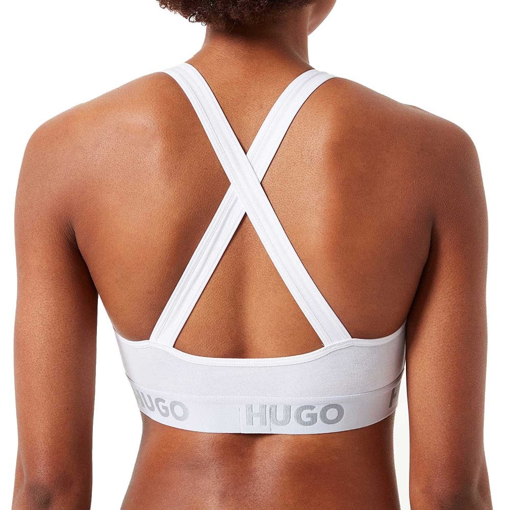 Sporty Logo Padded Bralette, White - Image 2