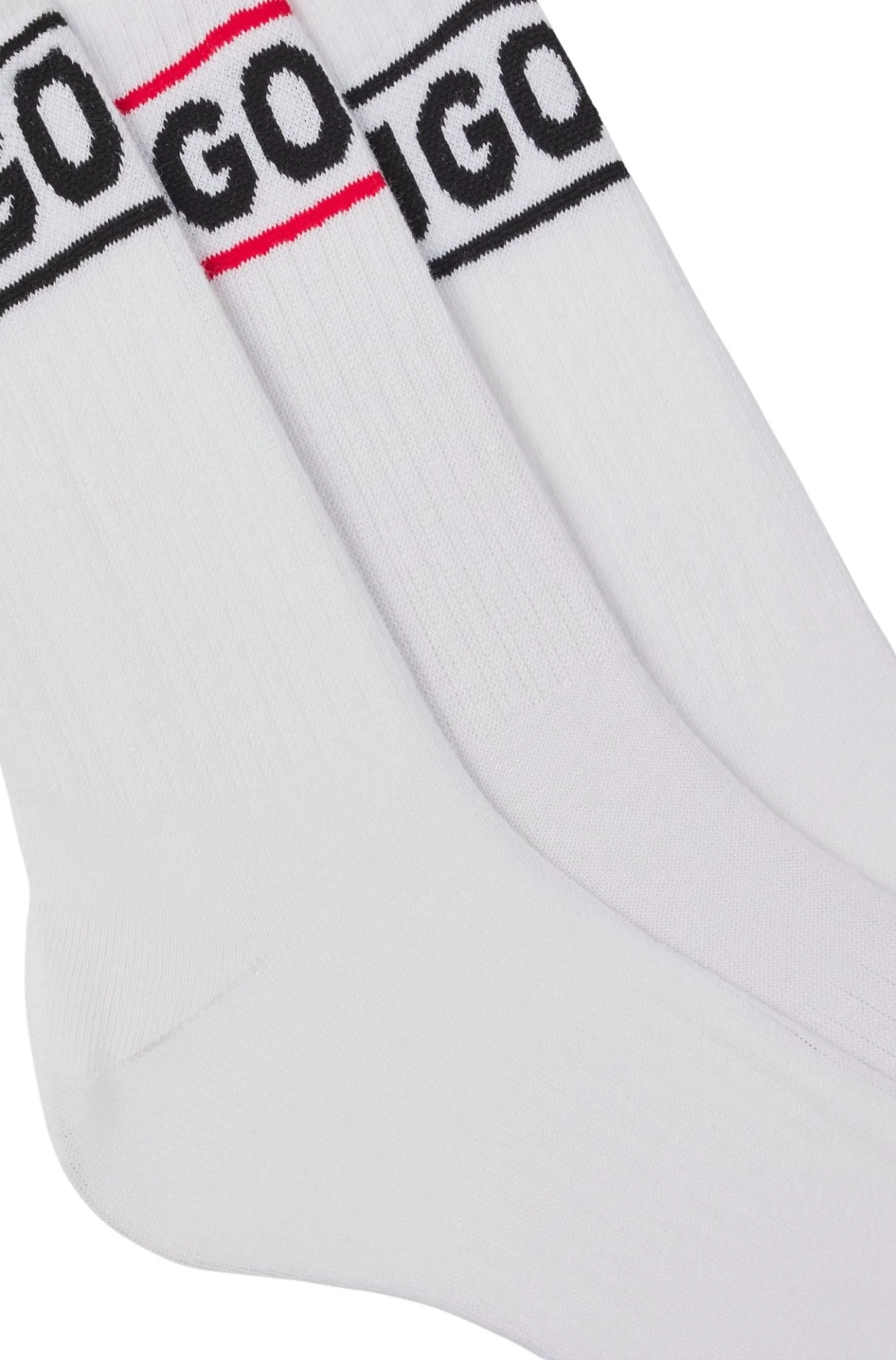 3-Pack Sporty Logo Ribbed Women's Socks, White - Image 3
