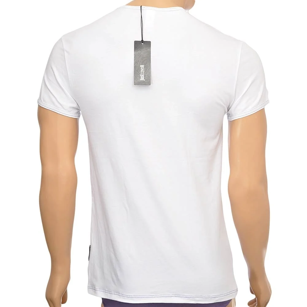 Cotton Stretch V-Neck T-shirt, White - Image 2