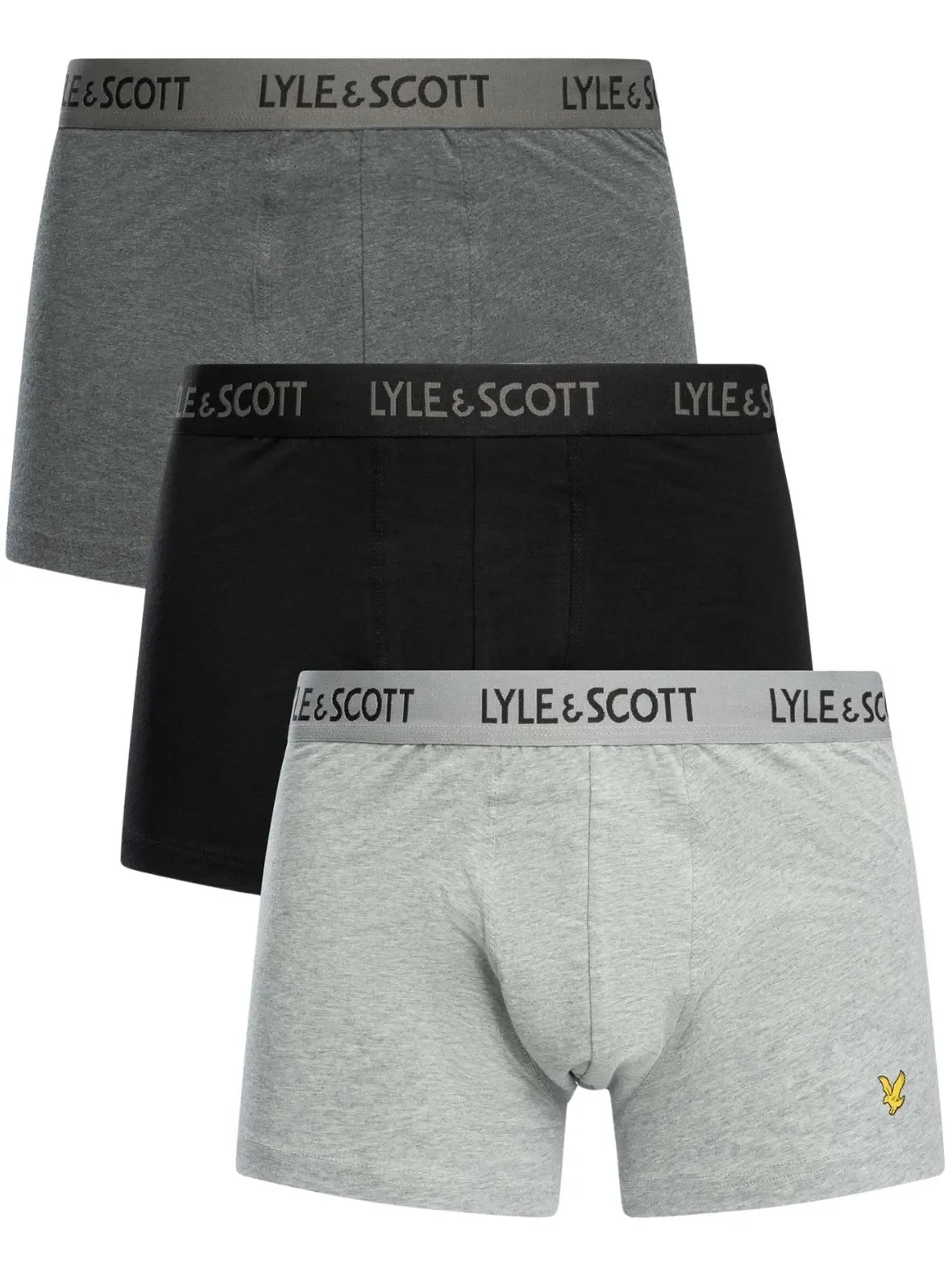 3-Pack Barclay Boxer Briefs, Grey Combination