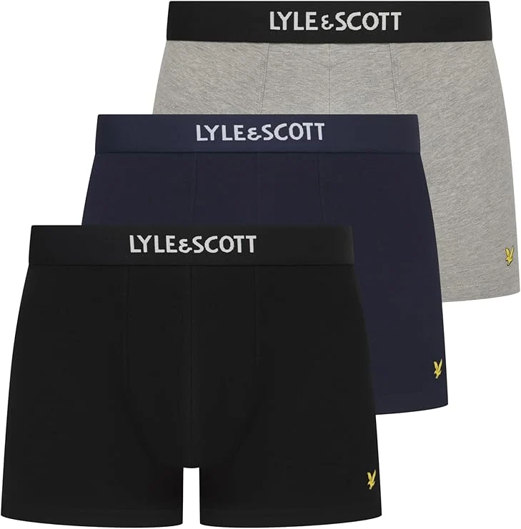 3-Pack Devon Boxer Briefs, Black/Grey/Navy