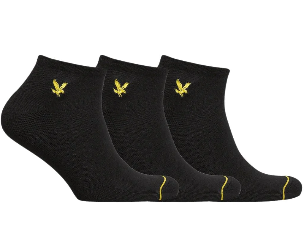 3-Pack Ross Trainer Socks, Black
