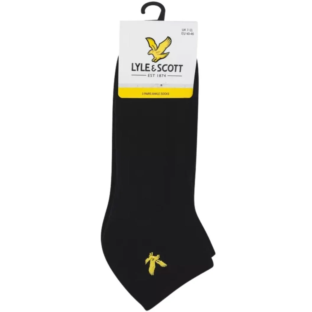 3-Pack Ross Trainer Socks, Black - Image 2