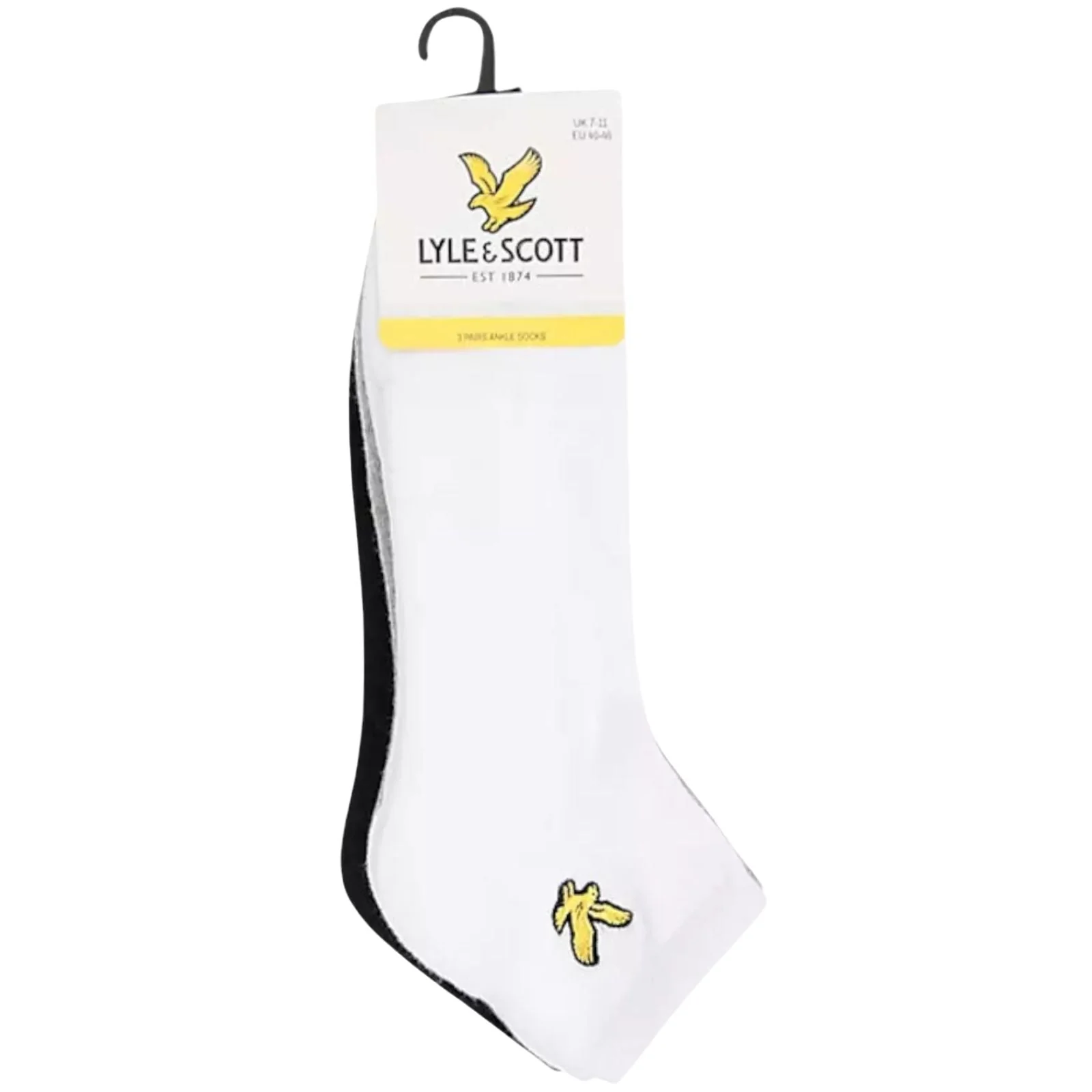 3-Pack Ross Trainer Socks, Black/White/Grey - Image 2