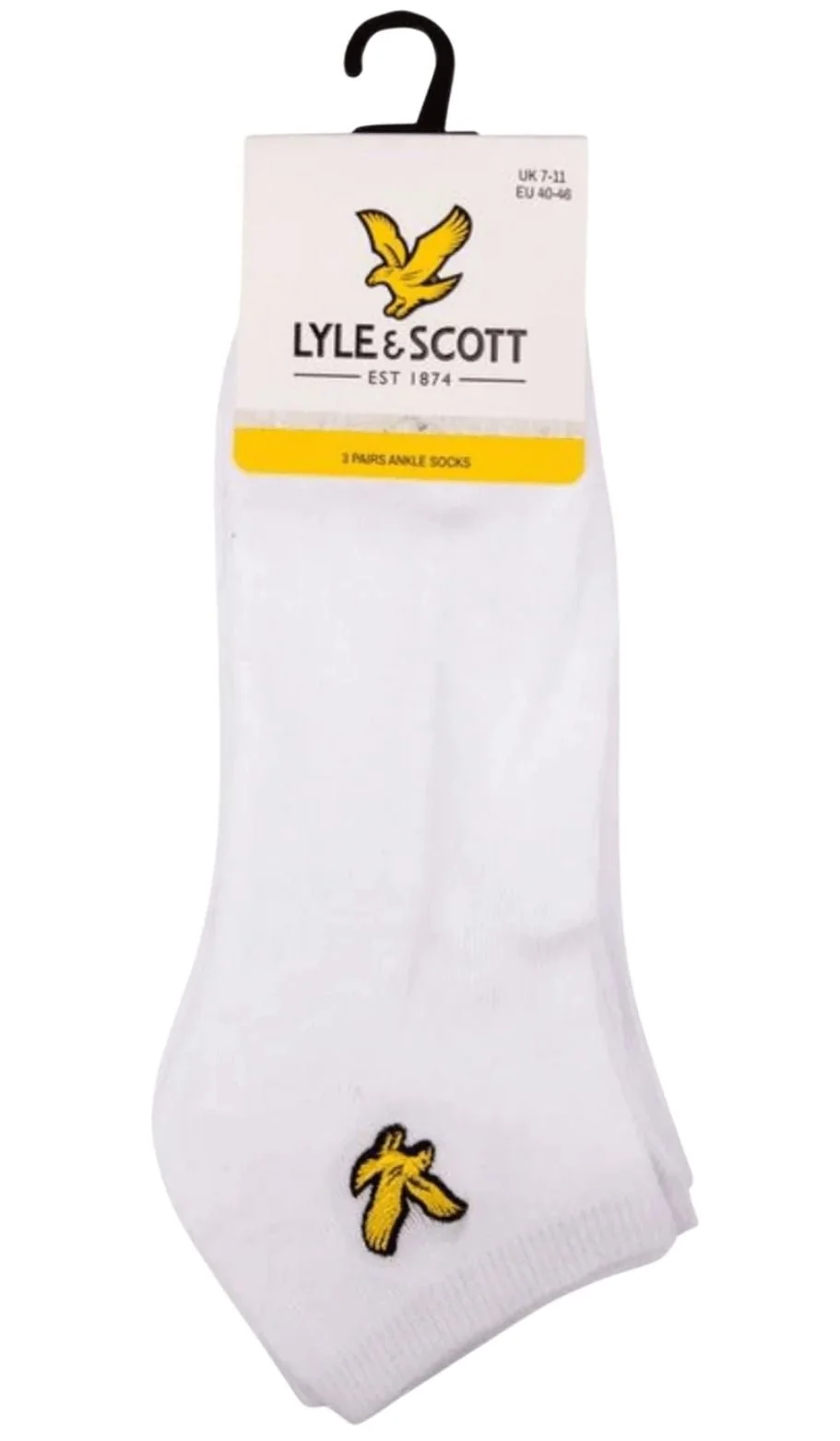 3-Pack Ross Trainer Socks, White - Image 2