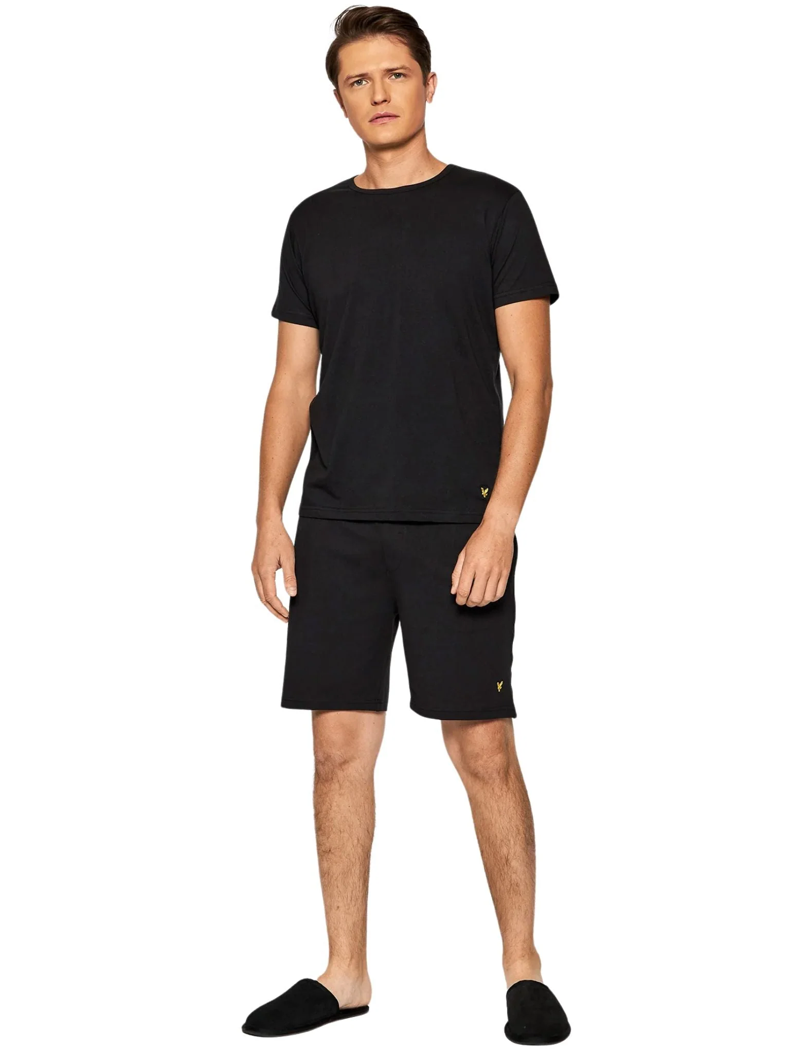 Charlie T-Shirt & Shorts Lounge Set, Black - Image 5