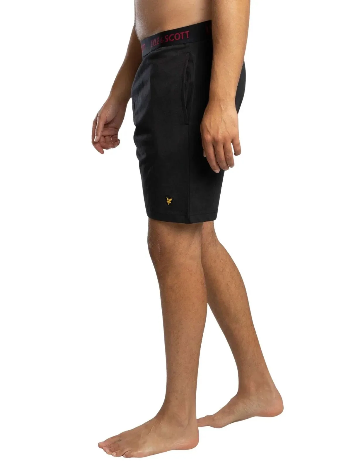 Charlie T-Shirt & Shorts Lounge Set, Burgundy/Black - Image 10