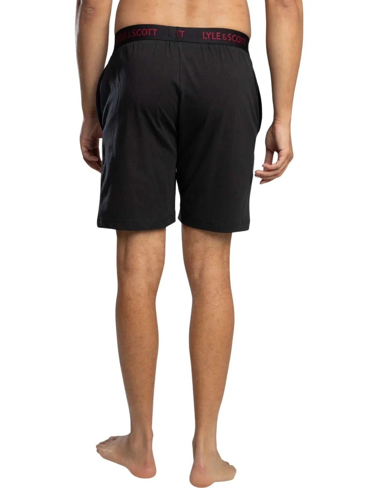 Charlie T-Shirt & Shorts Lounge Set, Burgundy/Black - Image 11