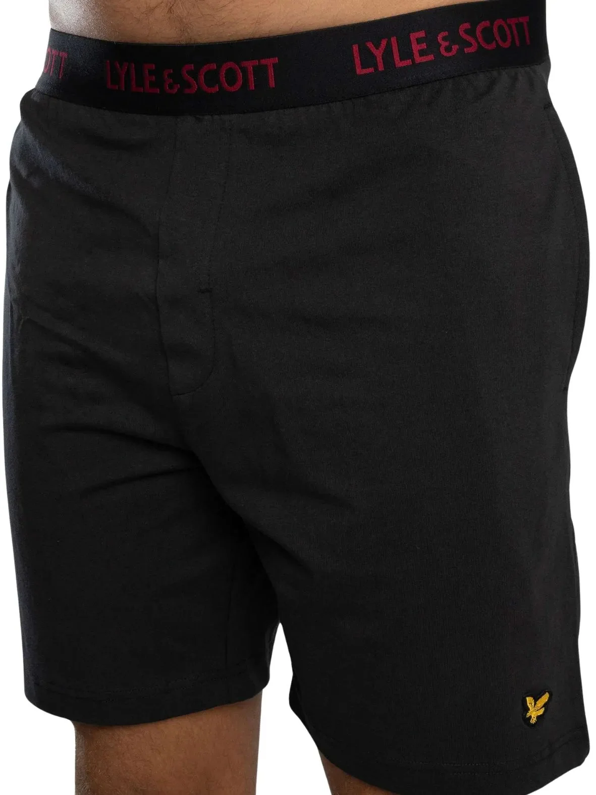 Charlie T-Shirt & Shorts Lounge Set, Burgundy/Black - Image 2