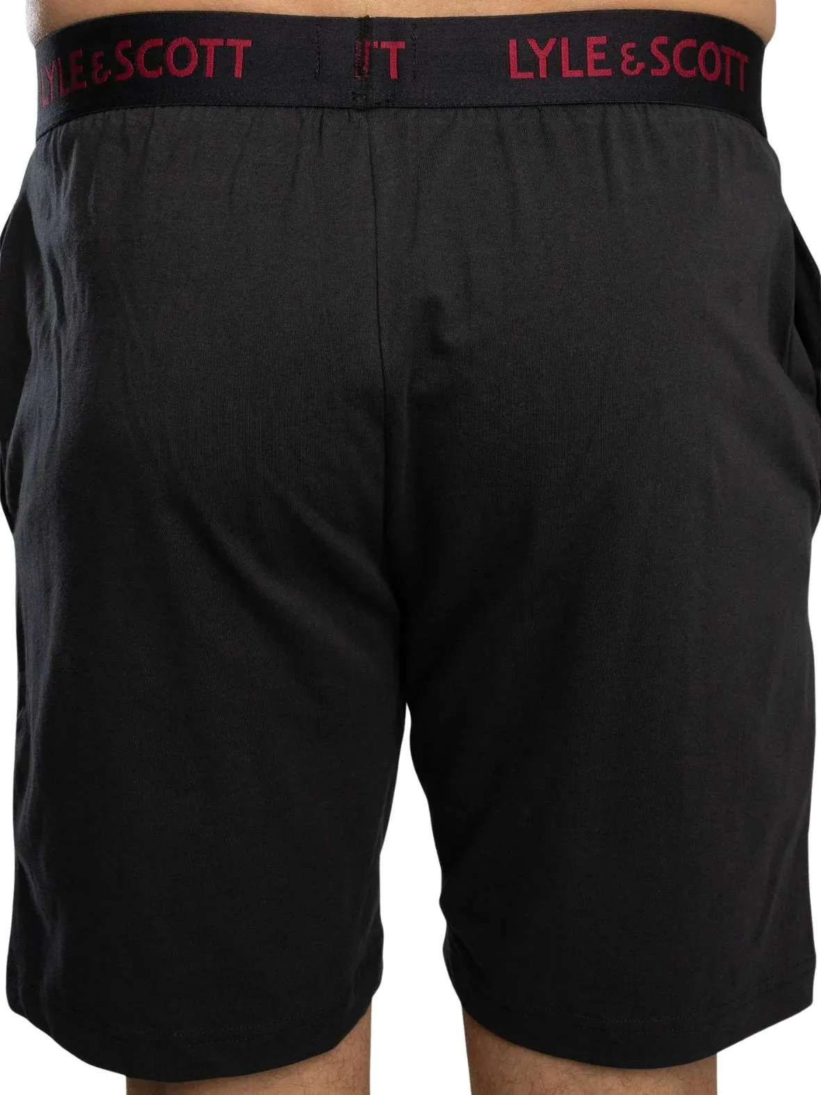 Charlie T-Shirt & Shorts Lounge Set, Burgundy/Black - Image 4