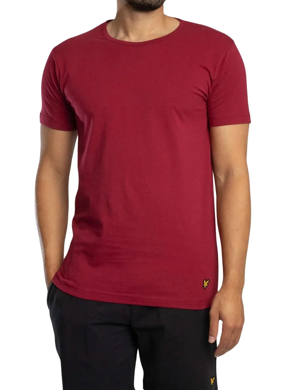 Charlie T-Shirt & Shorts Lounge Set, Burgundy/Black - Image 5