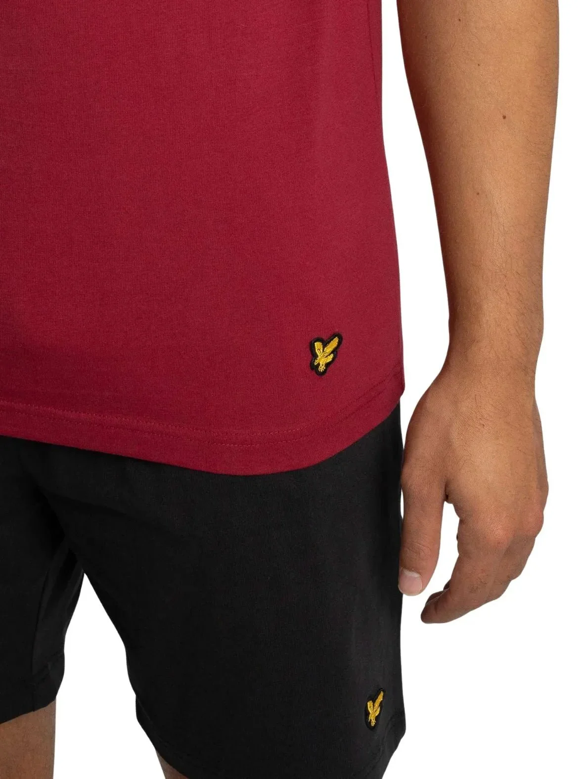 Charlie T-Shirt & Shorts Lounge Set, Burgundy/Black - Image 7