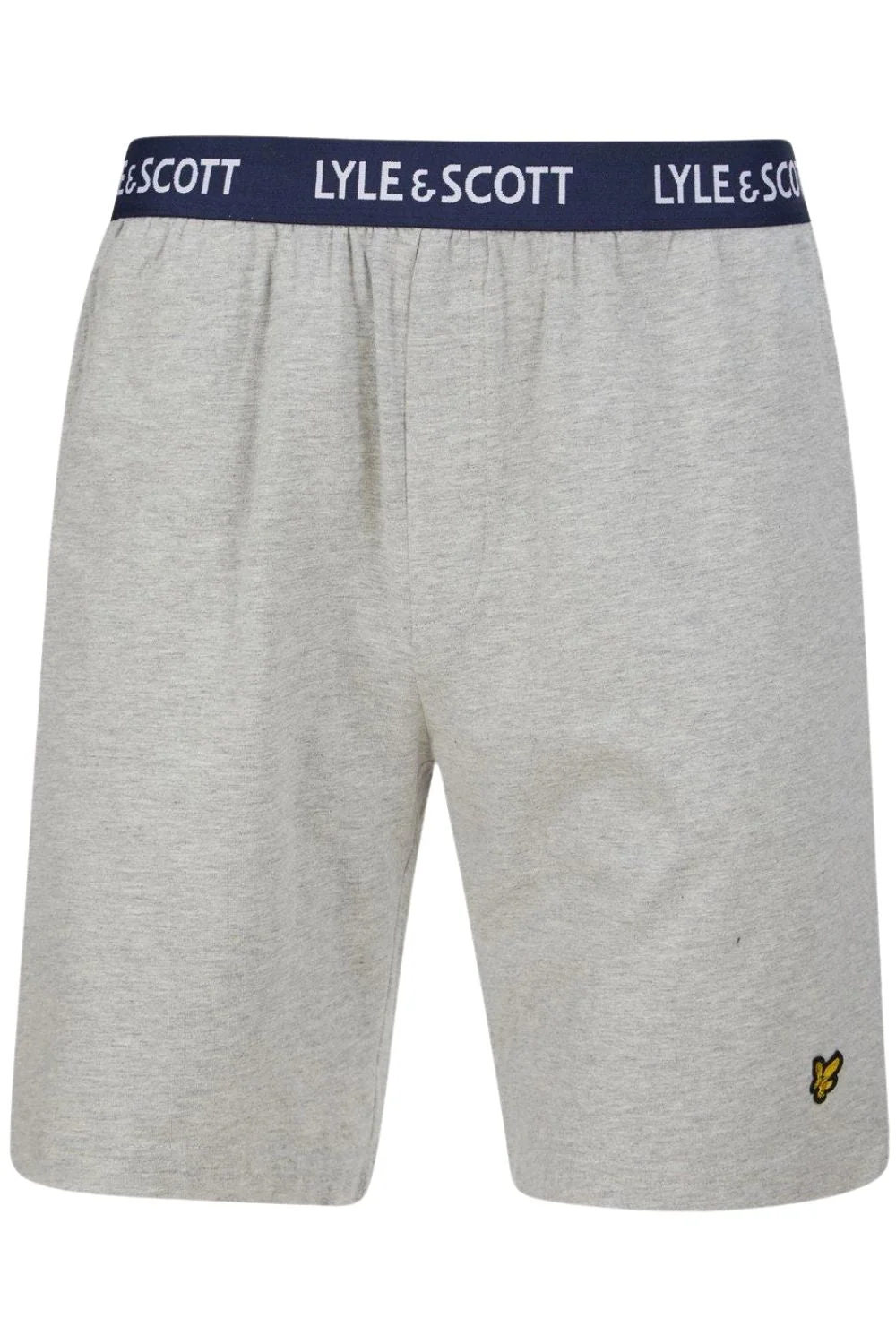Charlie T-Shirt & Shorts Lounge Set, White / Grey Marl - Image 2