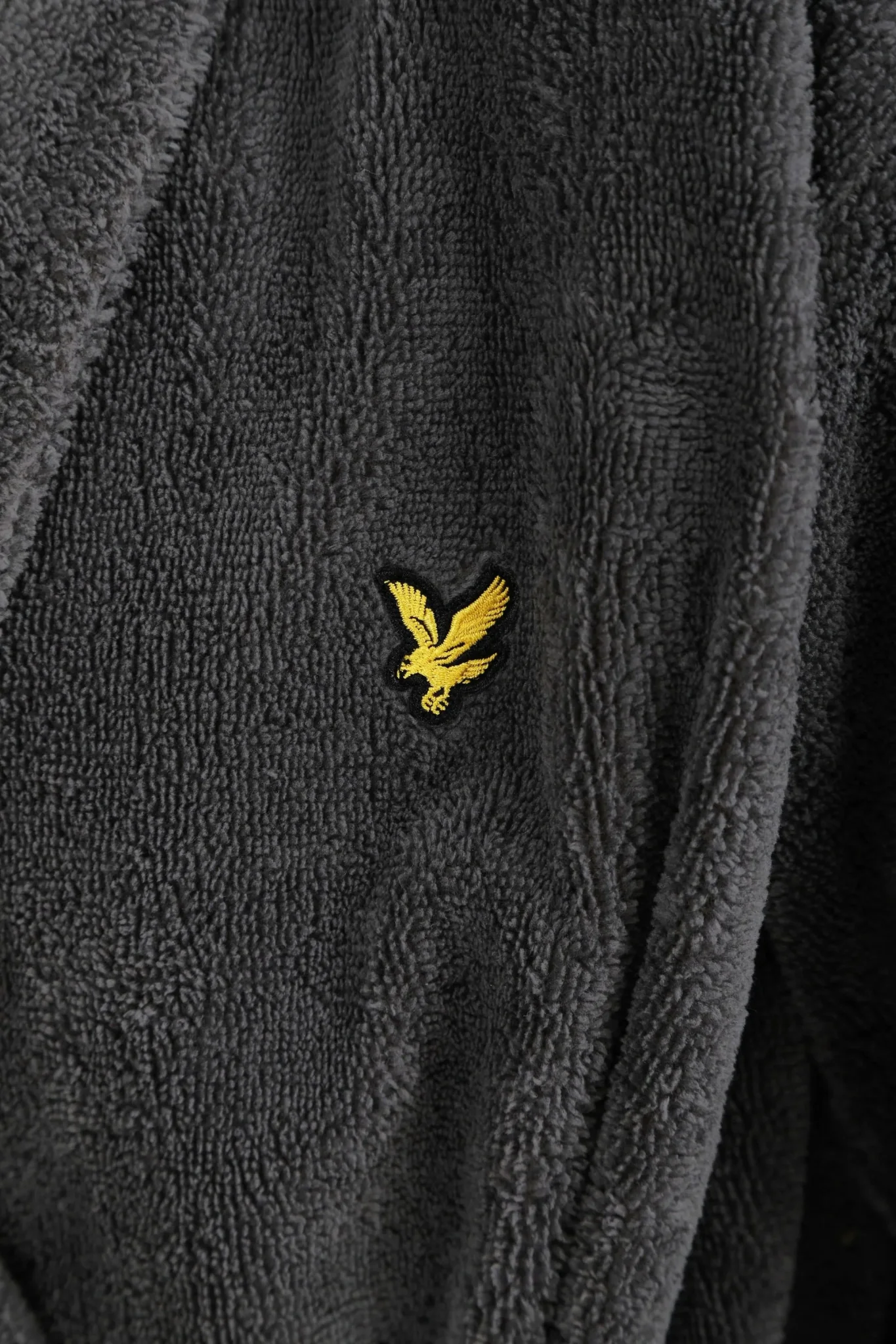 Lucas Towelling Bathrobe, Granite Grey - Image 4