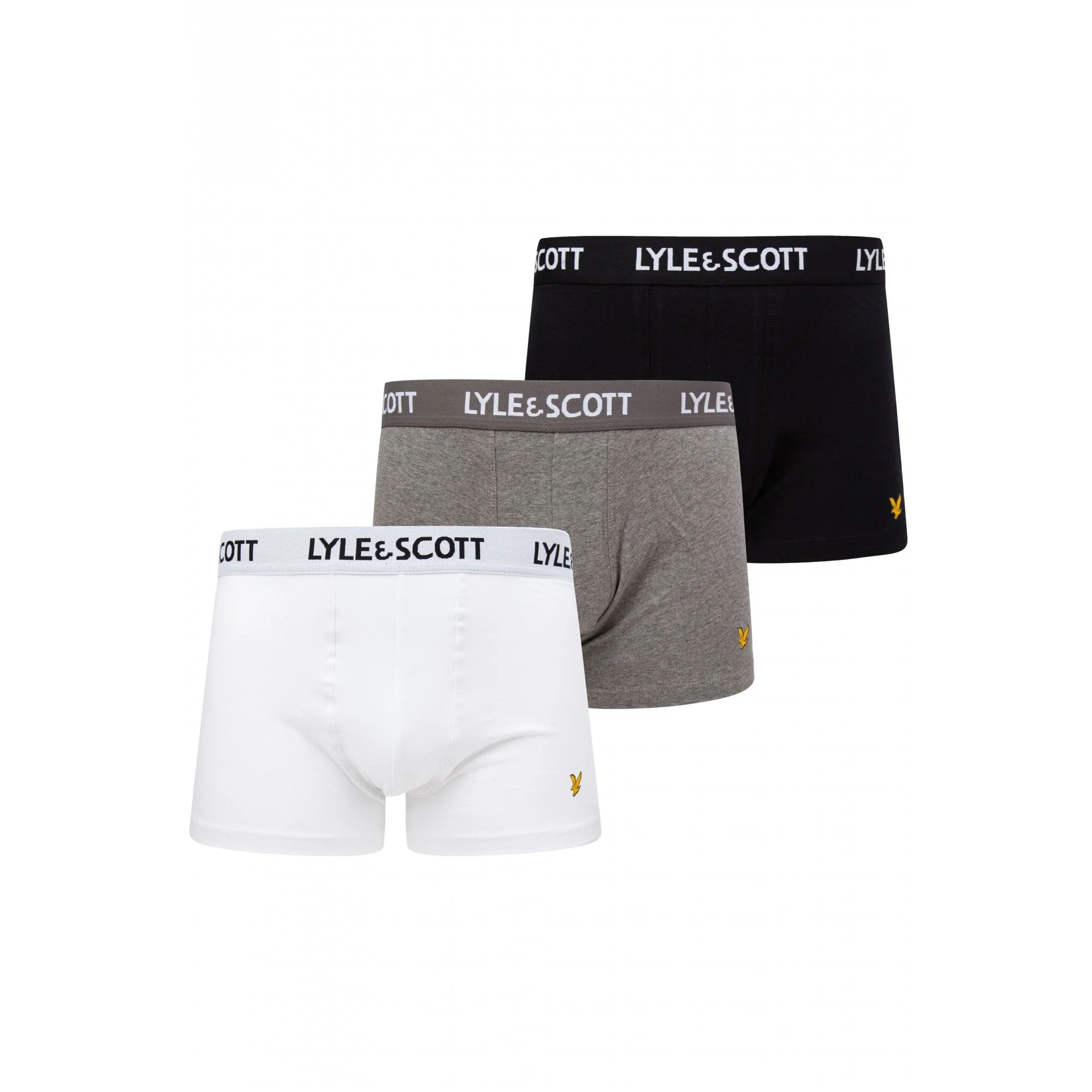 3-Pack Barclay Boxer Briefs, Black/White/Grey