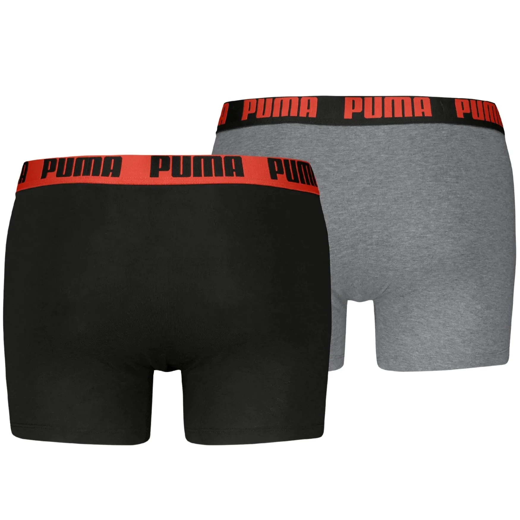 2-Pack Basic Boxer Briefs, Black/Grey w/ fierce red - Image 2