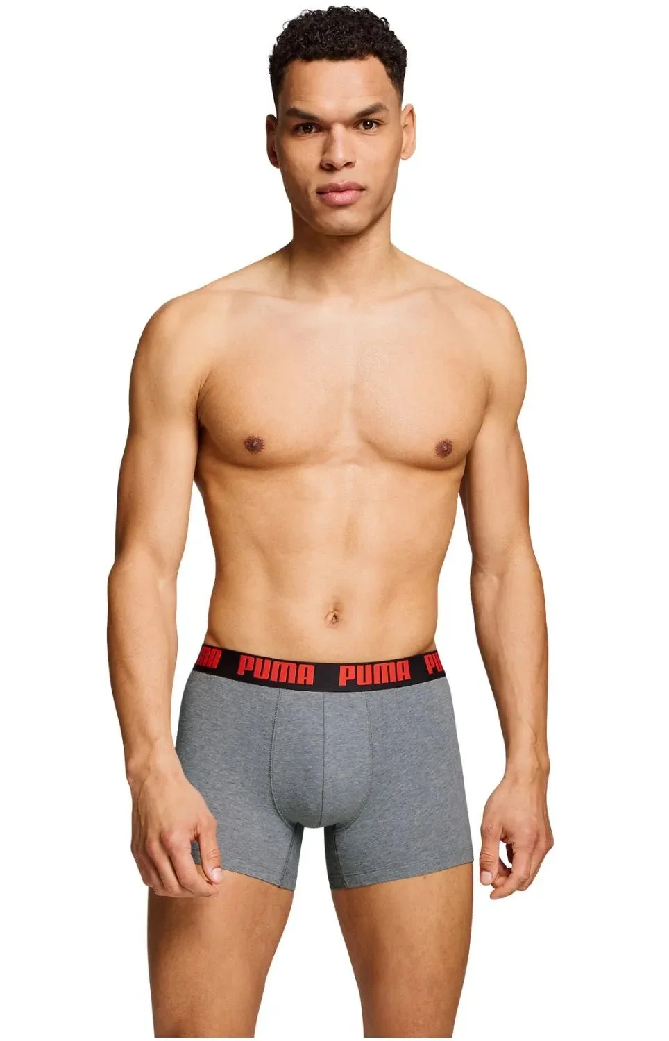 2-Pack Basic Boxer Briefs, Black/Grey w/ fierce red - Image 4