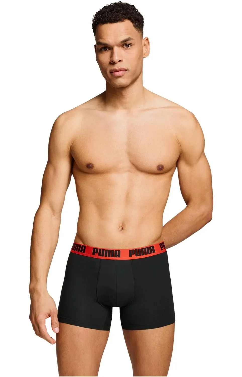 2-Pack Basic Boxer Briefs, Black/Grey w/ fierce red - Image 5