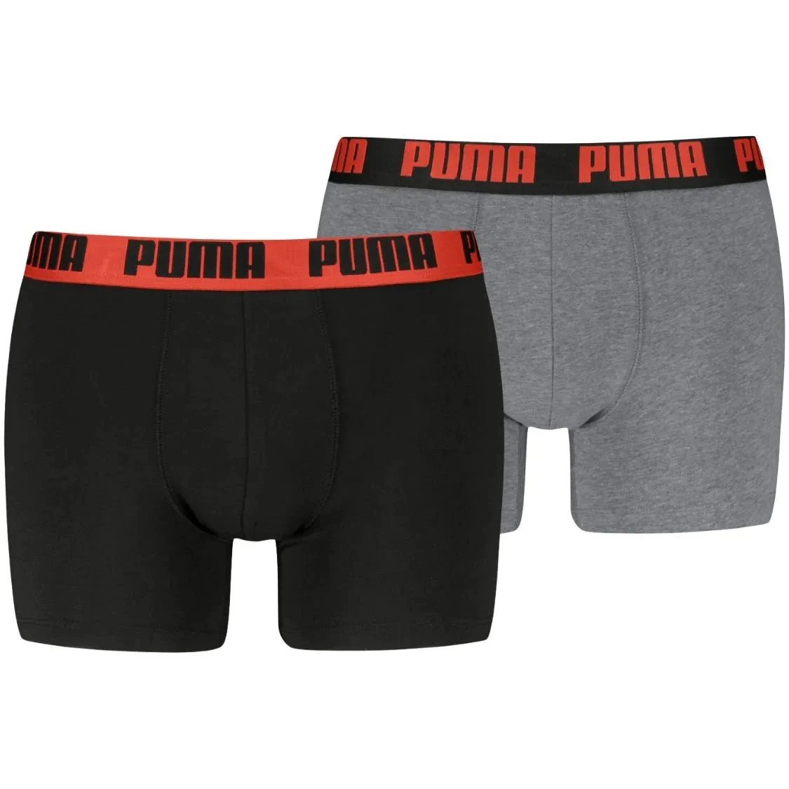 2-Pack Basic Boxer Briefs, Black/Grey w/ fierce red - Image 7