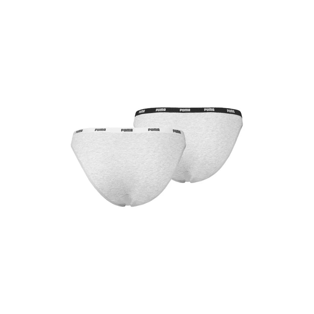 2-Pack Classic Logo Low-Rise Bikini Briefs, Grey Melange - Image 2