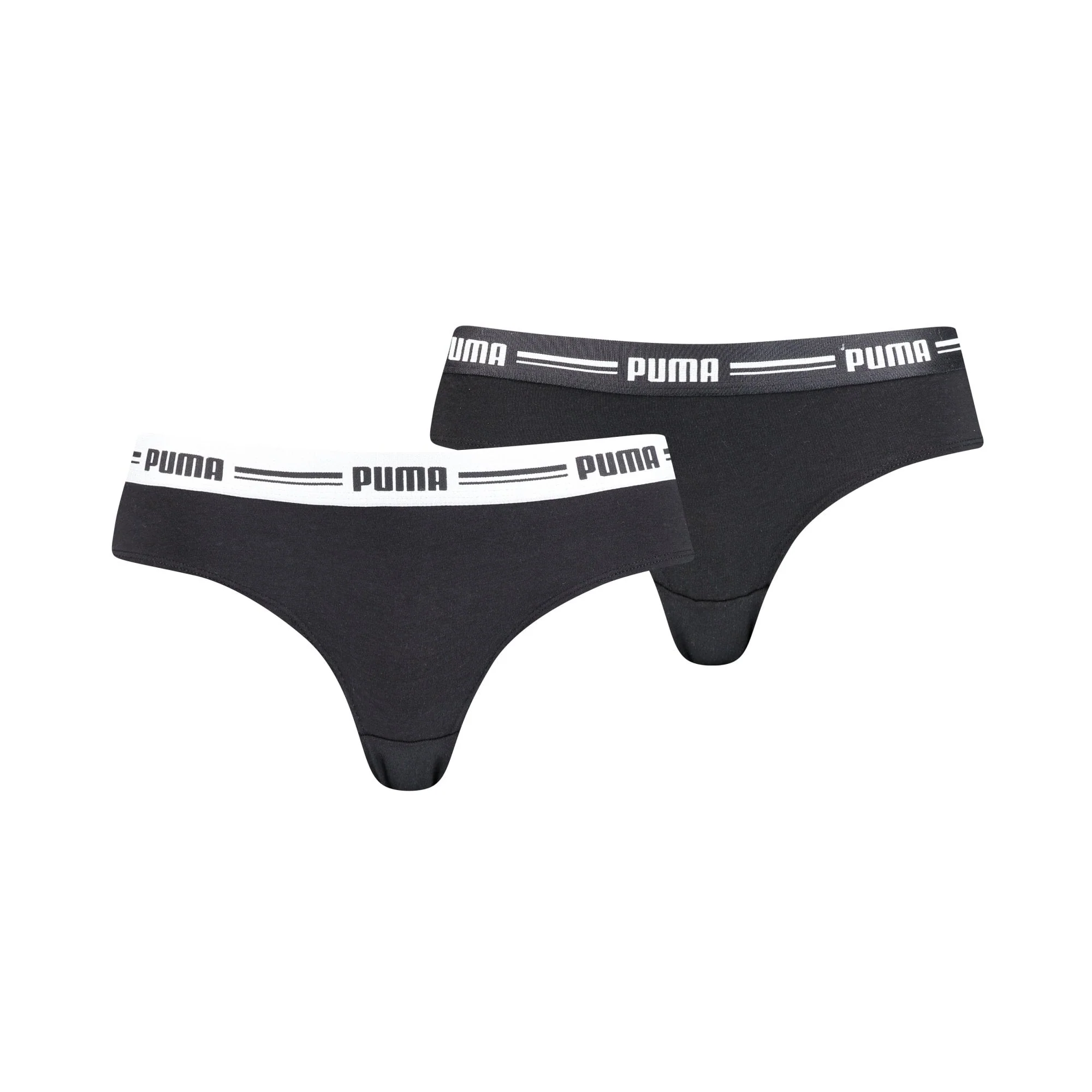 2-Pack Striped Logo Mid-Rise Brazilian Briefs, Black