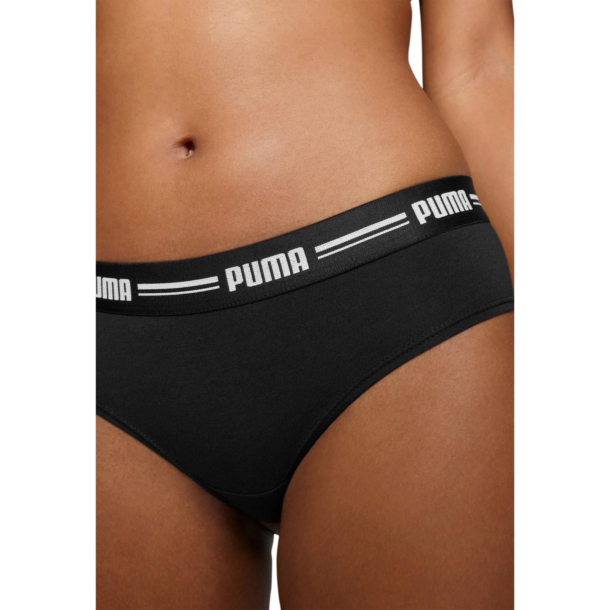 2-Pack Striped Logo Mid-Rise Brazilian Briefs, Black - Image 3
