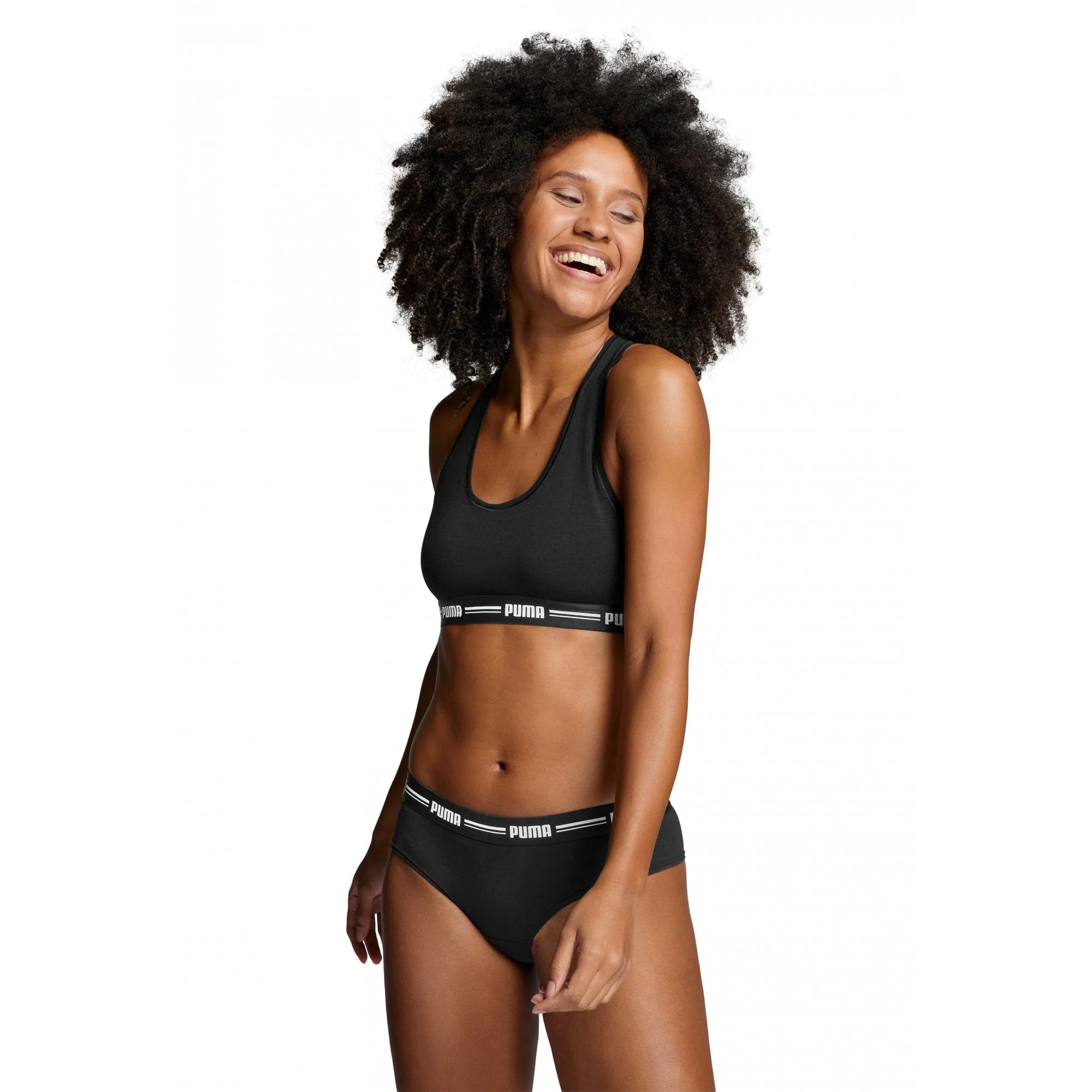 2-Pack Striped Logo Mid-Rise Brazilian Briefs, Black - Image 5