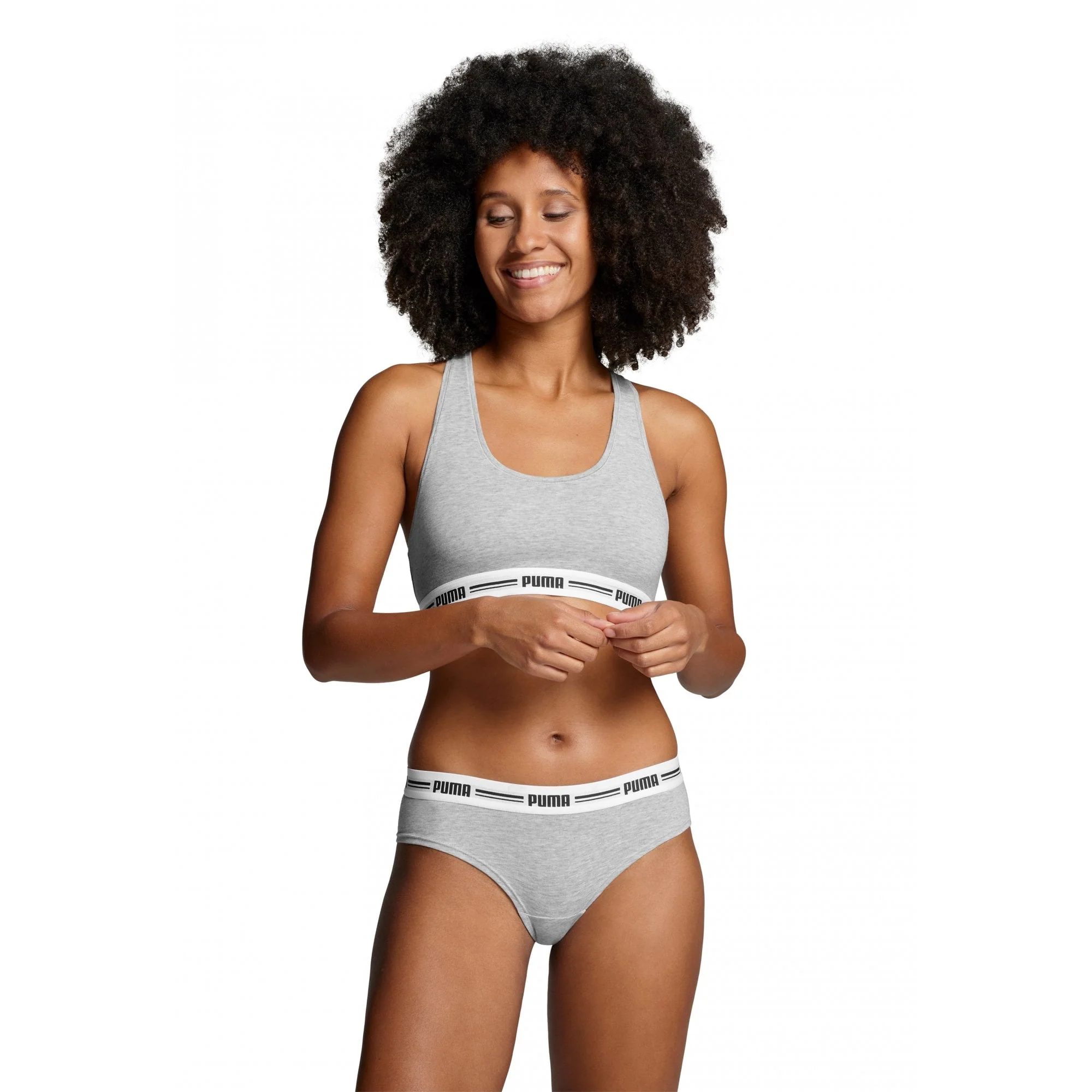 2-Pack Striped Logo Mid-Rise Brazilian Briefs, Grey Melange - Image 4