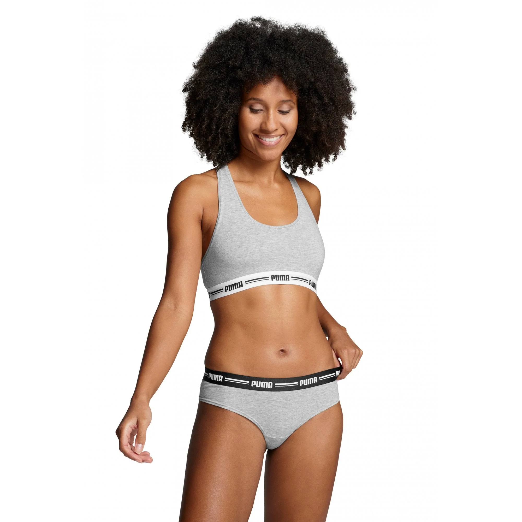 2-Pack Striped Logo Mid-Rise Brazilian Briefs, Grey Melange - Image 6