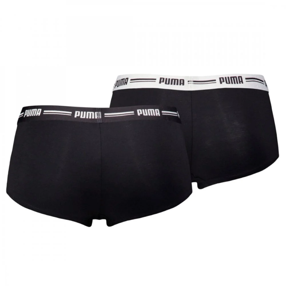 2-Pack Striped Logo Mid-Rise Mini Shorts, Black - Image 2