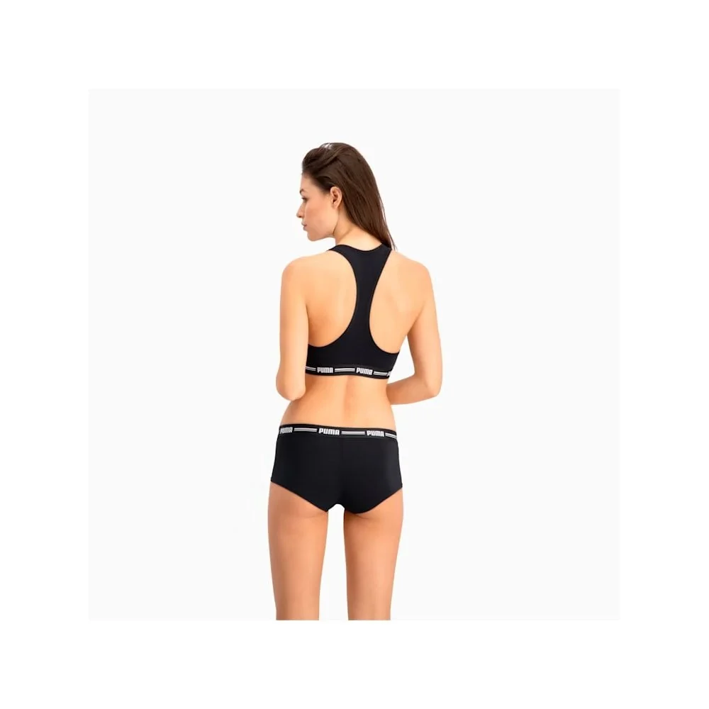 2-Pack Striped Logo Mid-Rise Mini Shorts, Black - Image 8