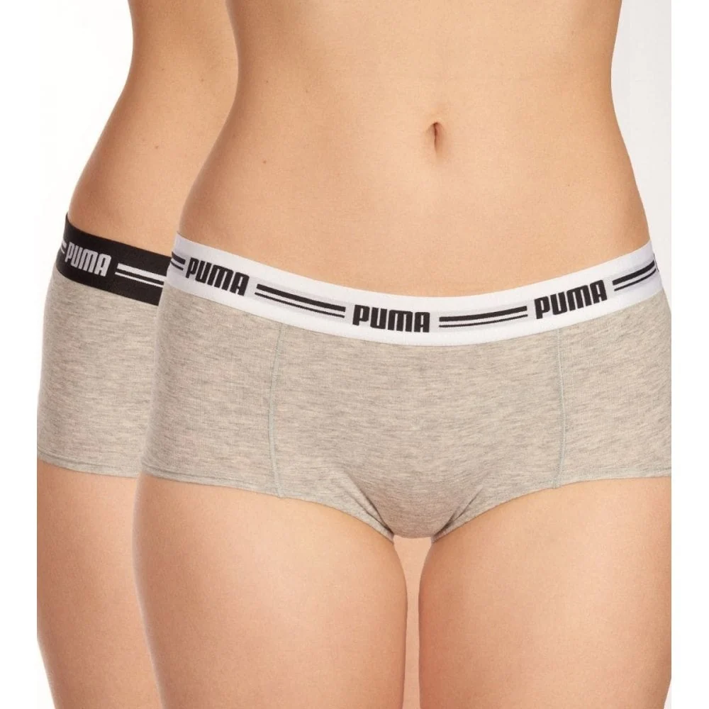 2-Pack Striped Logo Mid-Rise Mini Shorts, Grey Melange - Image 2